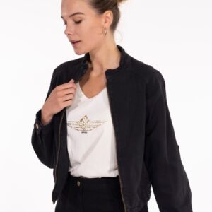 VESTE COURTE DENIM AUDREY NOIR